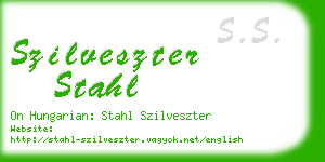 szilveszter stahl business card